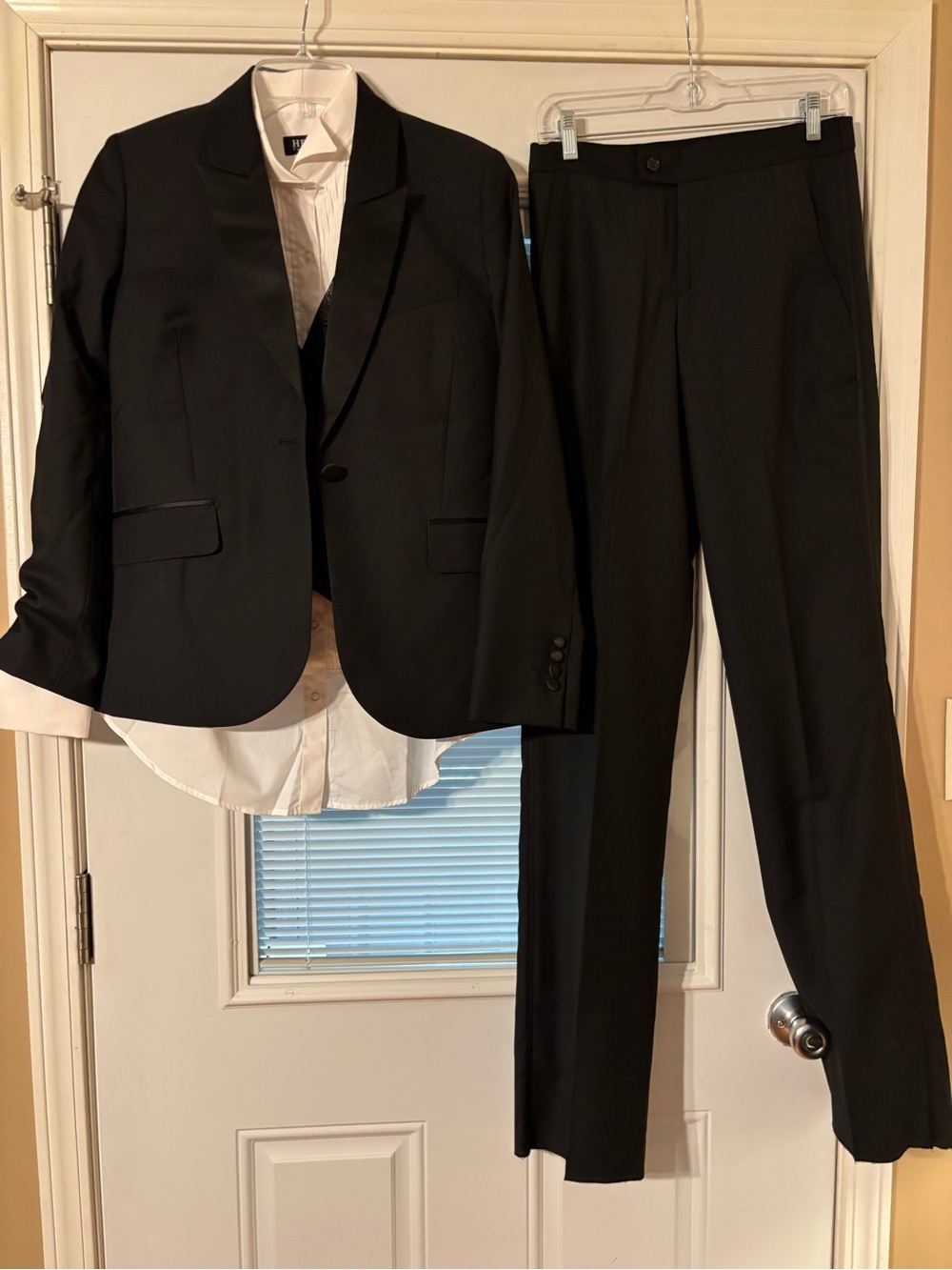 Classic Black Tuxedo 4 piece jacket pants shirt vest - Picture 15 of 17